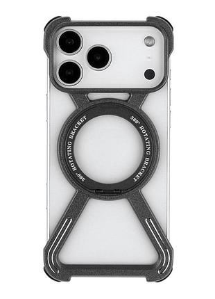 Панель-накладка titanium armorx magsafe для apple iphone 17 pro max встроенный 360° поворотный держатель titanium