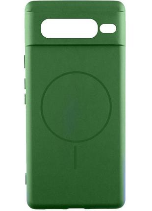 Силіконовий чохол lakshmi з повним захистом камери та підтримкою magfit для google pixel 7 pro dark green