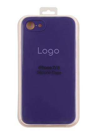 Чехол silicone case square full size with frame для iphone 7/8/se 2020 purple 3