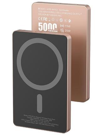 Портативний зп power bank amaya apb-wf53 15w з бзп 5000 mah black