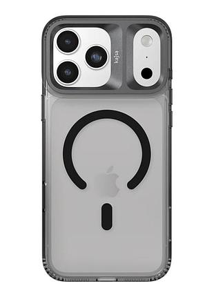 Чехол-накладка kajsa trans-shield с поддержкой magsafe для iphone17 pro black smoke b-ring