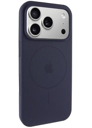 Чехол silicone case full protective (aa) v2 with magsafe для apple iphone 17 pro (6.3") темно-синий / midnight blue
