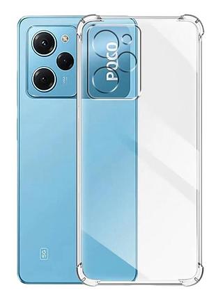 Tpu чохол getman ease logo посилені кути full camera для xiaomi poco x5 pro 5g безбарвний (прозорий)