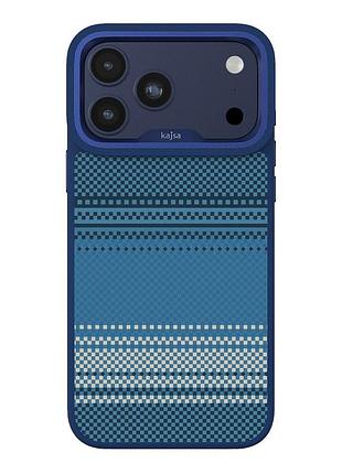 Чехол-накладка kajsa resort коллекция градиентный дизайн (gradient stripe) с magsafe для iphone17 pro max blue plus o-ring