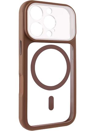 Чехол tpu getman moon clear with magsafe для apple iphone 16 pro max (6.9") brown