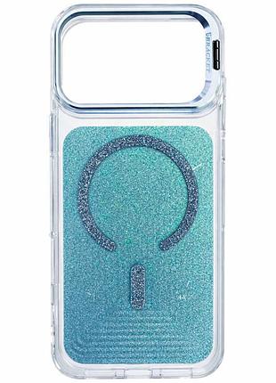 Сияющий чехол tpu, pc jewel sparkle magsafe для apple iphone 17 pro (айфон 17 про) противоударный кейс с драгоценным блеском,