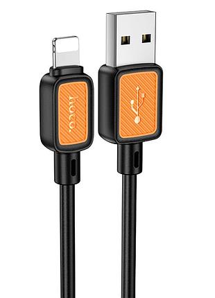 Дата кабель hoco x108 benefit usb to lightning 2.4a (1m) black