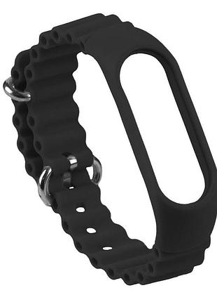 Ремешок mi ocean band xiaomi mi band 3/mi band 4/mi band 5/mi band 6/mi band 7 black (32366_2917254)
