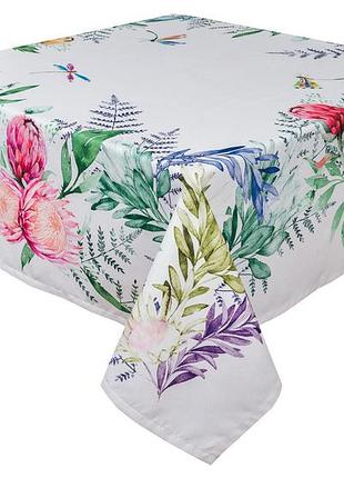 Скатертина з водовідштовхуючим покриттям mantel protea, 145x145, квадратна, квітковий, з водовідштовхуючим покриттям, 75% бавовна,