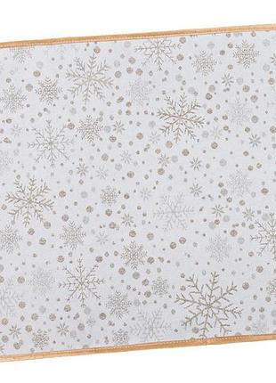 Хлібничка fgt02-eden011, 20x20x8, квадратна, новорічний, з тефлоновим покриттям та золотим люрексом, 94% поліестер, 6% люрекс,