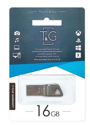 Флеш память t&g usb 2.0 16gb metal 114 steel