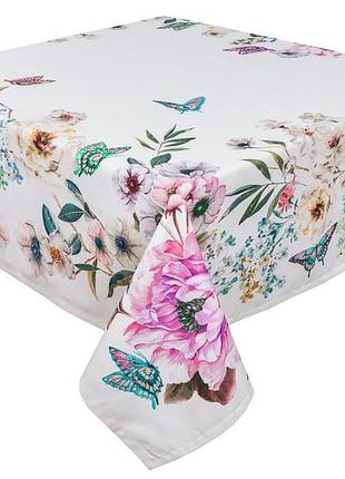 Скатертина з водовідштовхуючим покриттям mantel napoles, 145x145, квадратна, квітковий, з водовідштовхуючим покриттям, 75%