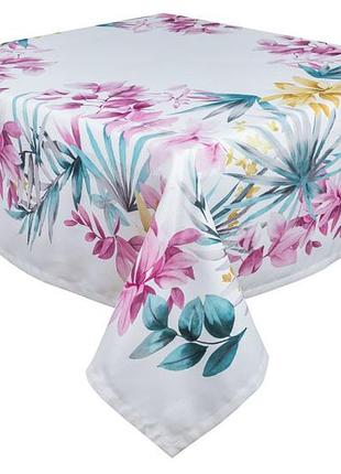 Скатертина з водовідштовхуючим покриттям mantel botania, 145x145, квадратна, квітковий, з водовідштовхуючим покриттям, 75%