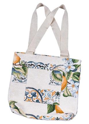 Сумка гобеленова allover34395-sm limaso, 36x36, квадратна, лимони, з мікрофіброю, 74% поліестер, 23% бавовна, 3% акрил, гобелен