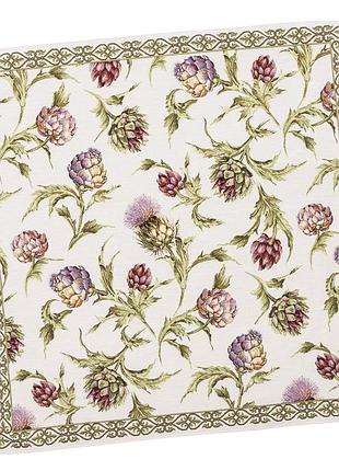 Скатертина гобеленова artichoke limaso, 97х100, квадратна, квітковий, без люрексу, 60% поліестер, 24% бавовна, 16% акрил, гобелен