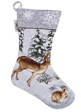 Чобіток для подарунків гобеленовий winter limaso, 30x45, новорічний, без люрексу, з мікрофібою, 80% поліестер, 15% бавовна, 5%