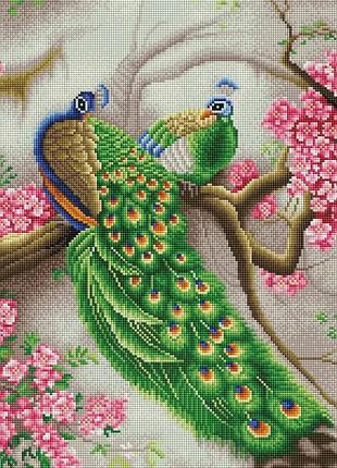 Алмазная мозаика colorart 40x50 павлины sp019