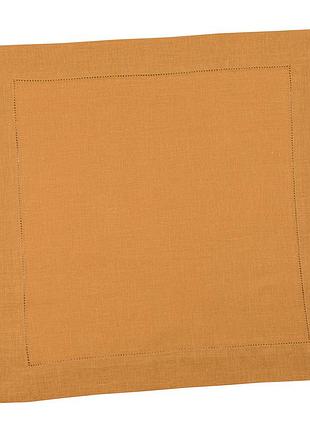 Серветка лляна з мережкою srlm29, 40x40, квадратна, однотонний, вишивка, 100% льон