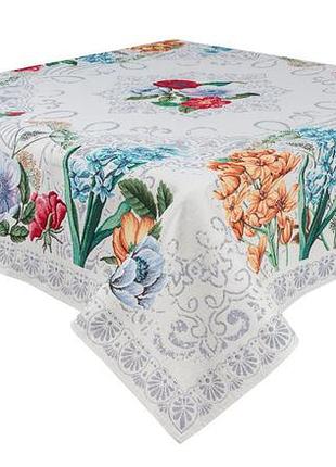 Скатертина гобеленова mandalas flowers limaso, 137х137, квадратна, повсякденний, без люрексу, 40% поліестер, 60% бавовна, гобелен