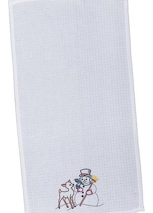 Кухонний рушник вишиваний rkvf09a-65 "друзі", 34x65, прямокутна, новорічний, вишивка, 100% бавовна