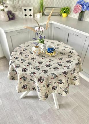 Скатертина гобеленова eden465b limaso, ø140, кругла, повсякденний, без люрексу, 75% поліестер, 22% бавовна, 3% акрил, гобелен