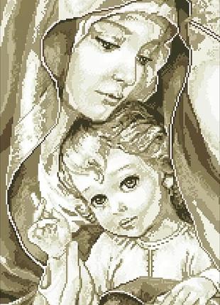 Алмазная мозаика colorart 30х50 богородица с иисусом сепия tp900