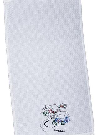 Кухонний рушник вишиваний rkvf04b-65 "хутірець", 34x65, прямокутна, новорічний, вишивка, 100% бавовна