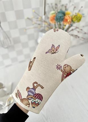 Рукавиця кухонна гобеленова rk0067 limaso, 17x30, великодній, без люрексу, 75% поліестер, 22% бавовна, 3% акрил, гобелен