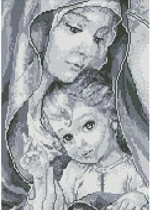Алмазная мозаика colorart 30х50 икона богородица с иисусом серая tp901