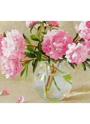 Алмазна мозаїка colorart рожеві піони 20x30 dt711