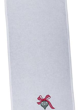 Кухонний рушник вишиваний rkvf01a-65 "дзвоник", 34x65, прямокутна, новорічний, вишивка, 100% бавовна