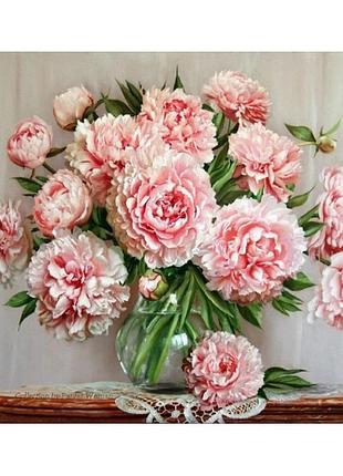 Алмазная мозаика colorart 40х50 пионы в вазе sp002