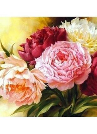 Набор алмазной мозаики colorart 30х40см букет пионов st414