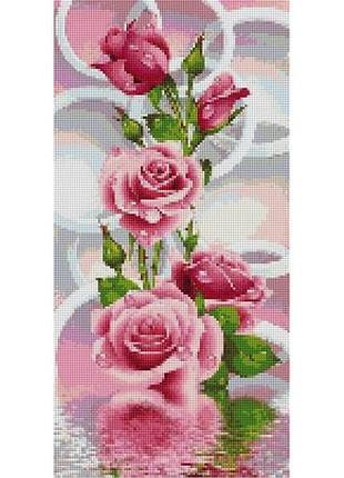 Алмазная мозаика colorart розовые розы панно 30x60 ts1300