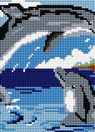 Набор алмазной мозаики colorart дельфинчики 20x20 dd1213