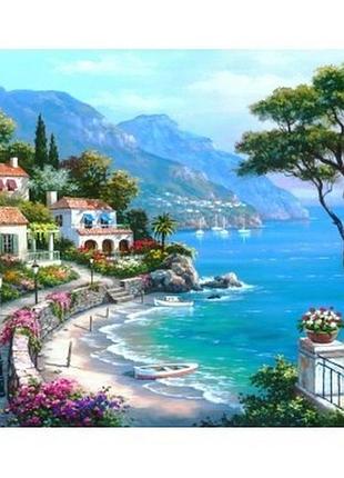 Алмазная мозаика colorart 30х40 город на берегу моря st455