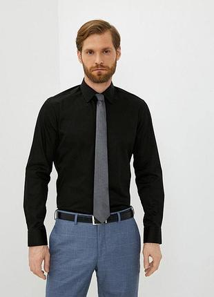 Мужская черная рубашка baver | сатин | xs–3xl