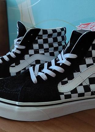 Нові оригінальні молодіжні кеди vans sk8-hi checkerboard | 42 розмір |