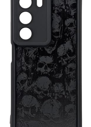 Чехол shock case print для телефона realme c71 (rmx5303) бампер силиконовый рисунок черный черепа