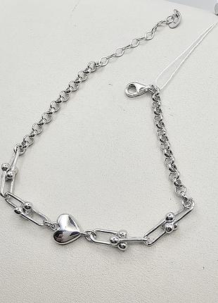 Браслет серебряный "сердце" 14 8,2 г
