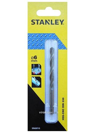 Свердло по металу stanley : hss-cnc, ø= 6 мм