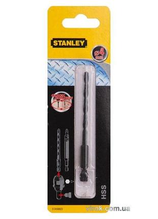 Свердло по металу stanley "super-lock : hss, ø= 4 x 88/54 мм. хвостик hex 1/4"