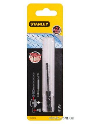 Свердло по металу stanley "super-lock : hss, ø= 2,5 x 71/35 мм. хвостик hex 1/4"