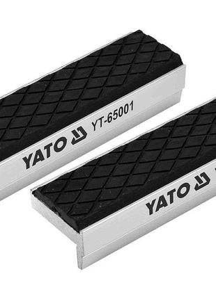 Губки сменные к тискам мягкие yato: 100 х 30 х 10 мм, алюминиевые с резиной [20/60]