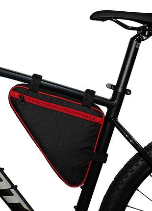 Треугольная сумка под раму велосипеда surikat triangle bag. черная велосумка подрамная для велосипеда сурикат