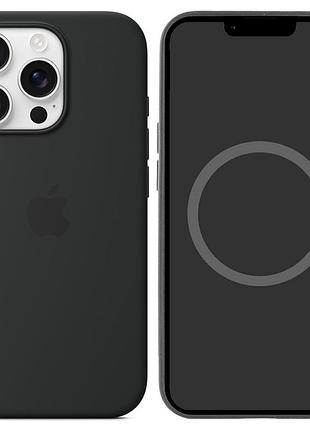Чохол silicone case (aaa) with magsafe and animation для apple iphone 16 pro max (6.9") black