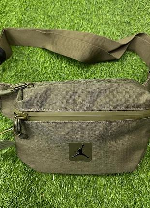 Сумка на пояс jordan cordura. хаки бананка джордан. мужская, женская поясная, нагрудная, кроссбоди сумка