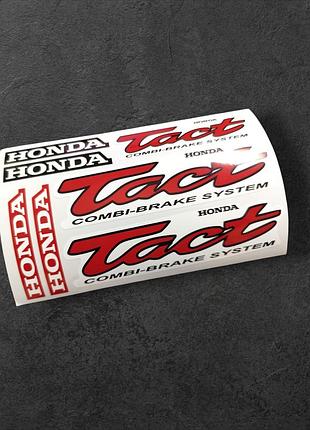 Червоні з білим наклейки на мотоцикл мопед скутер хонда tact такт honda 51 набір