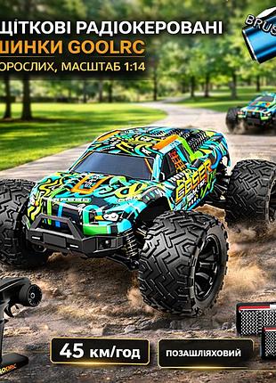 Монстр-трак rc машина goolrc 1:14 🚗 бесщеточная 4wd, 40 км/ч, 2.4ghz, внедорожный монстр-трак на пульте
