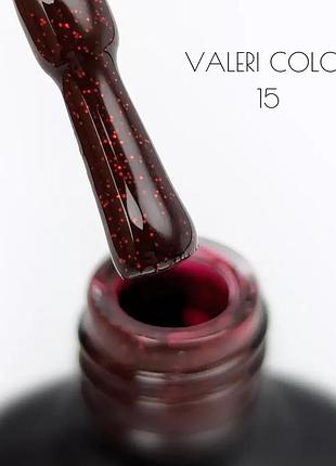 Гель-лак valeri color №15 (бордовый с микроблеском), 6 мл